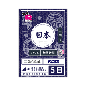 Rabbit SIM 5G 日本【每日 3GB FUP】數據卡 #SoftBank + KDDI Rabbit SIM