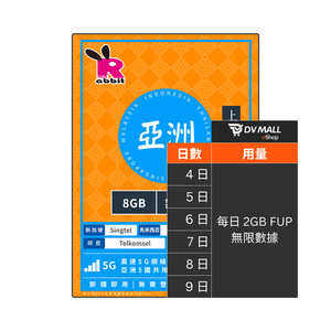 Rabbit SIM 5G 亞洲5國【每日 2GB FUP】數據卡 @新馬泰印越