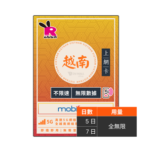 Rabbit SIM 5G 越南【不限速】數據卡 #Mobifone