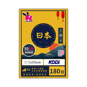 Rabbit SIM 5G 日本【50GB/100GB】180日數據卡 #SoftBank + KDDI