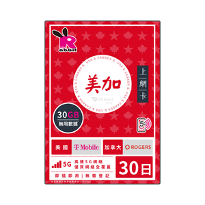 Rabbit SIM 5G 美加【15/30/50GB】30日數據卡 @美國+加拿大 Rabbit SIM