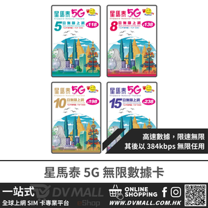 Happy Telecom 5G 星馬泰 | 無限放題卡 | 當地優質網絡商 | 即插即用