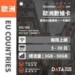DATA TRIBE 數據部落 5G/4G 歐洲多國 | 總流量 + 無限數據 | 歐洲31國地區一卡通行 | 多日數無限數據卡 DATA TRIBE 數據部落