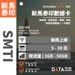 DATA TRIBE 數據部落 5G/4G 新馬泰印 | 總流量 | 四國雙優質網絡通行 | 新馬泰印無限數據卡 DATA TRIBE 數據部落