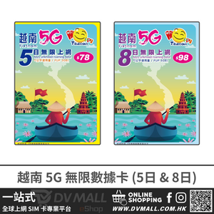 Happy Telecom 5G 越南 | 無限數據卡 | 中國移動 | 免翻牆 | 優質極速網路 | 即插即用